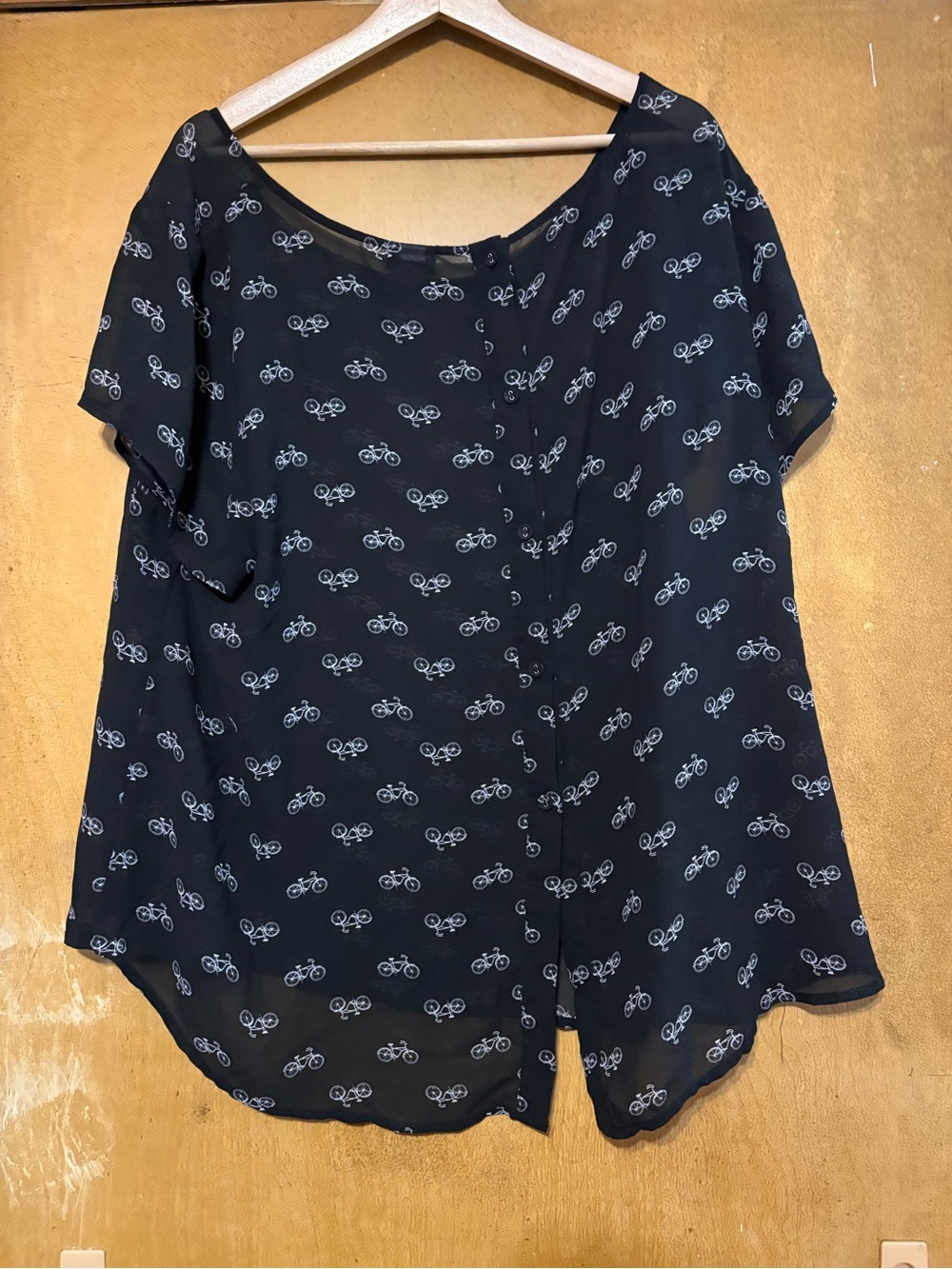 torrid Black Bicycle-Print Short Sleeve Blouse - Picture 2 of 5